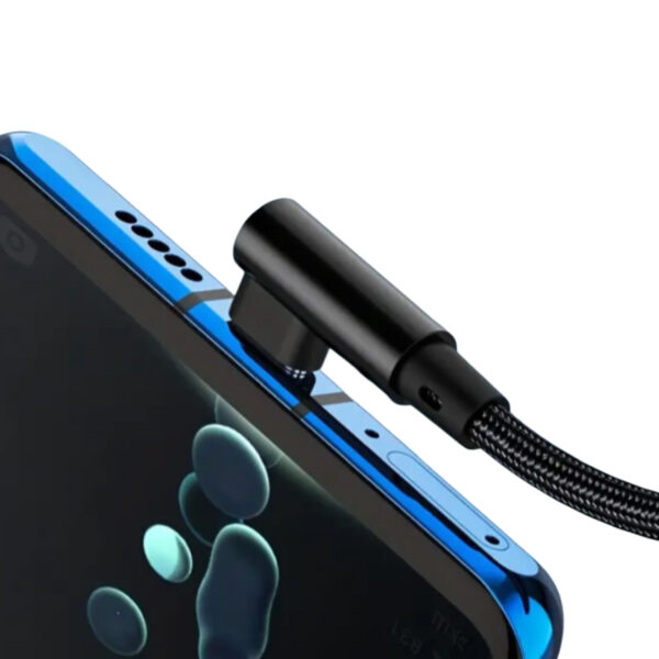 90 Degree USB-C Charging Cable- Black