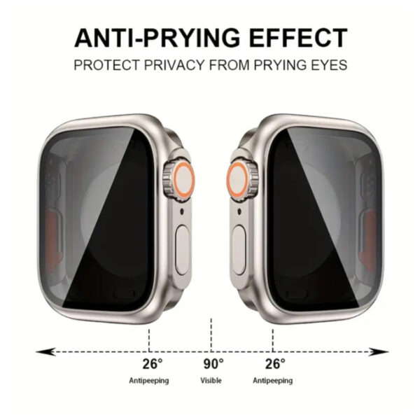 Privacy Screen Protector Case Compatible with Apple watch- White Gold