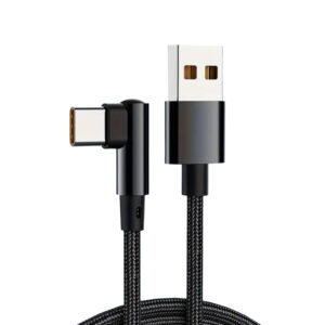 90 Degree USB-C Charging Cable- Black