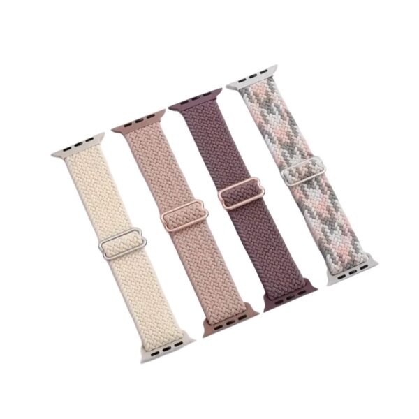Apple Watch Stretchy Nylon Band - Grey/Pink