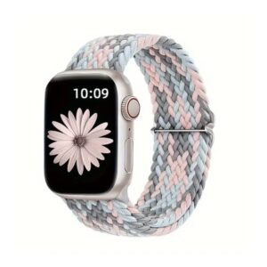 Apple Watch Stretchy Nylon Band - Grey/Pink