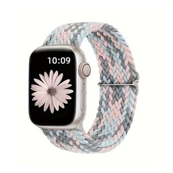 Apple Watch Stretchy Nylon Band - Grey/Pink
